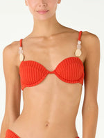 Top de Bikini Perla Shell Red
