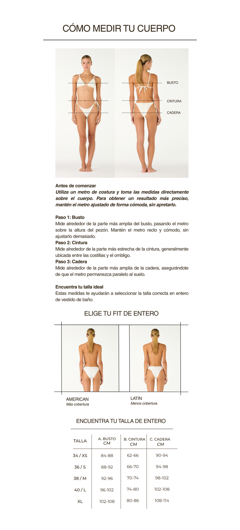 Guía de tallas