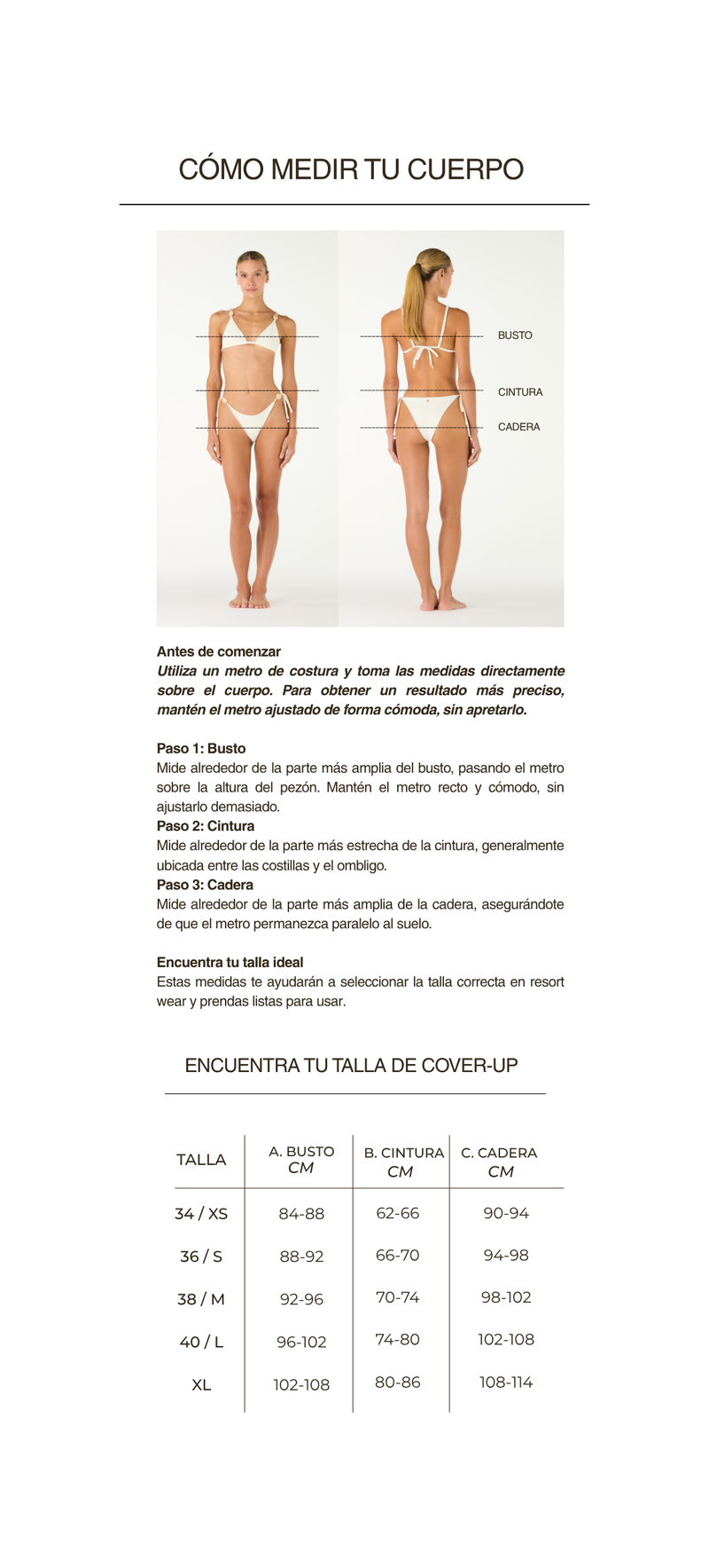 Guía de tallas