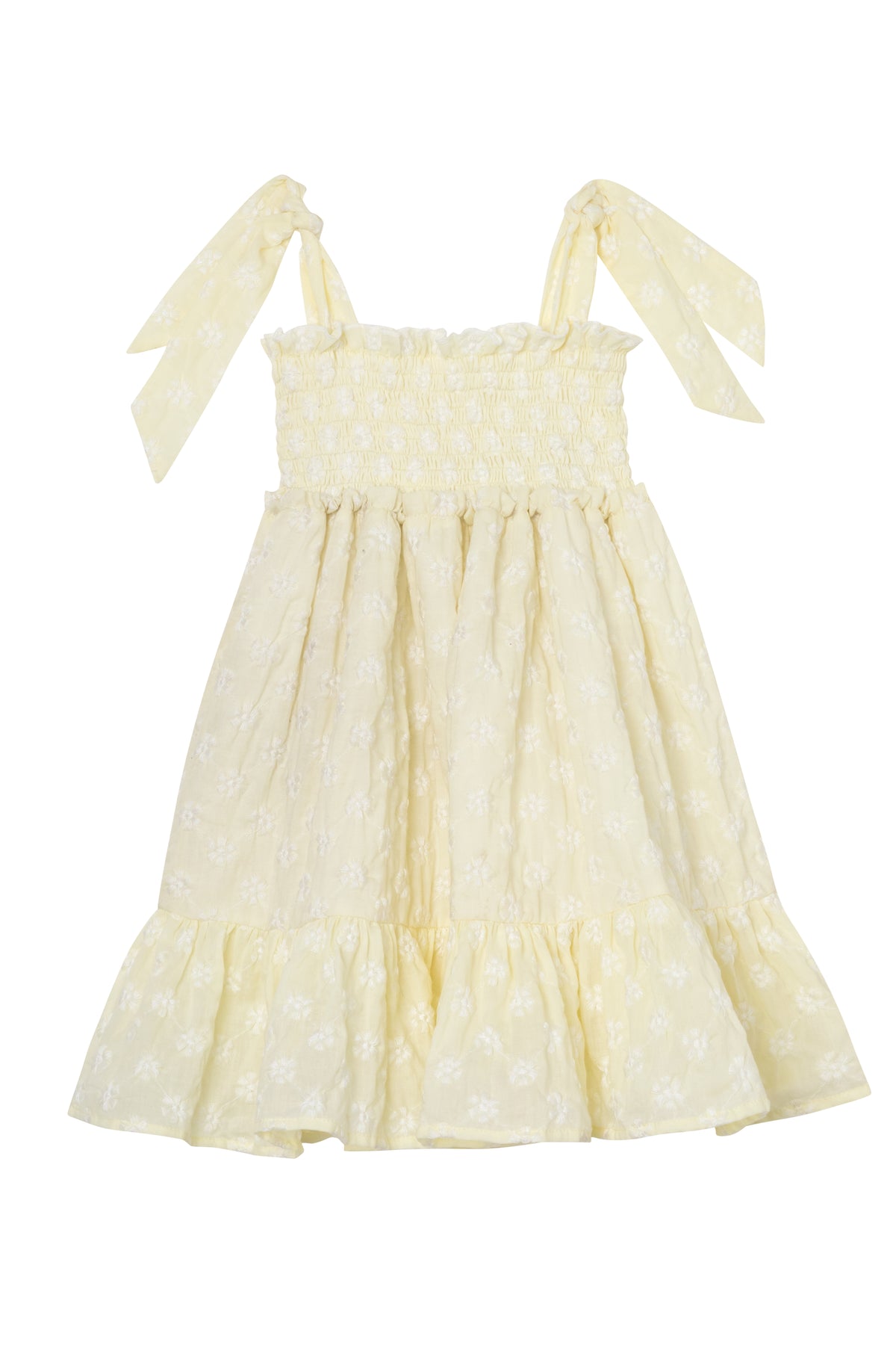 RUFFLED MINI DRESS DAISY BANANA