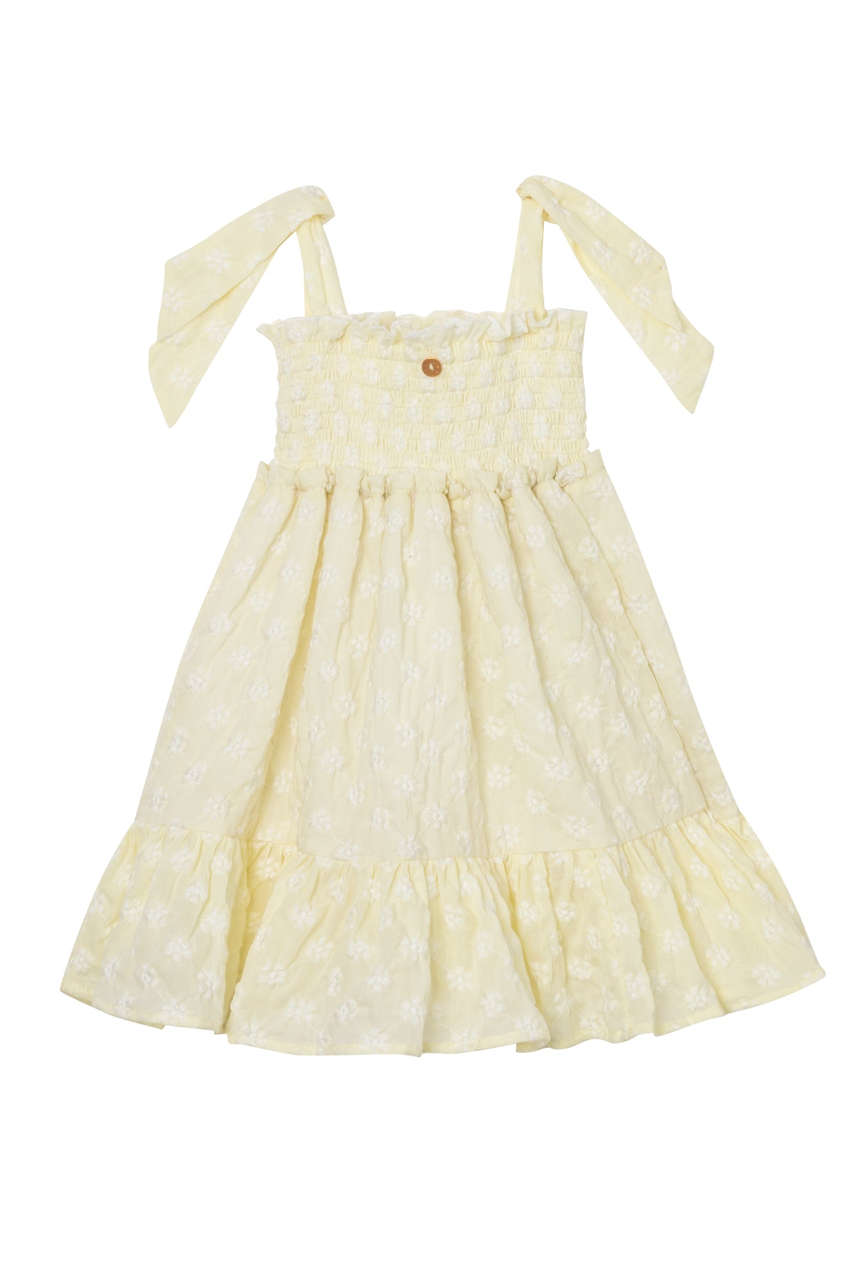 RUFFLED MINI DRESS DAISY BANANA