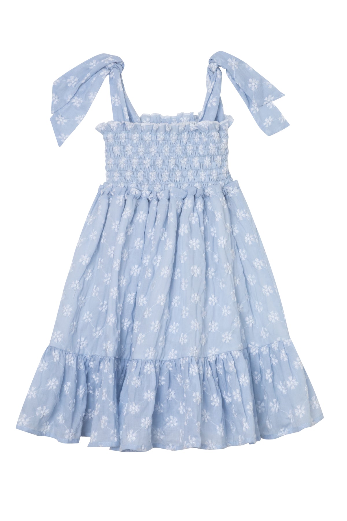 RUFFLED MINI DRESS DAISY SKY