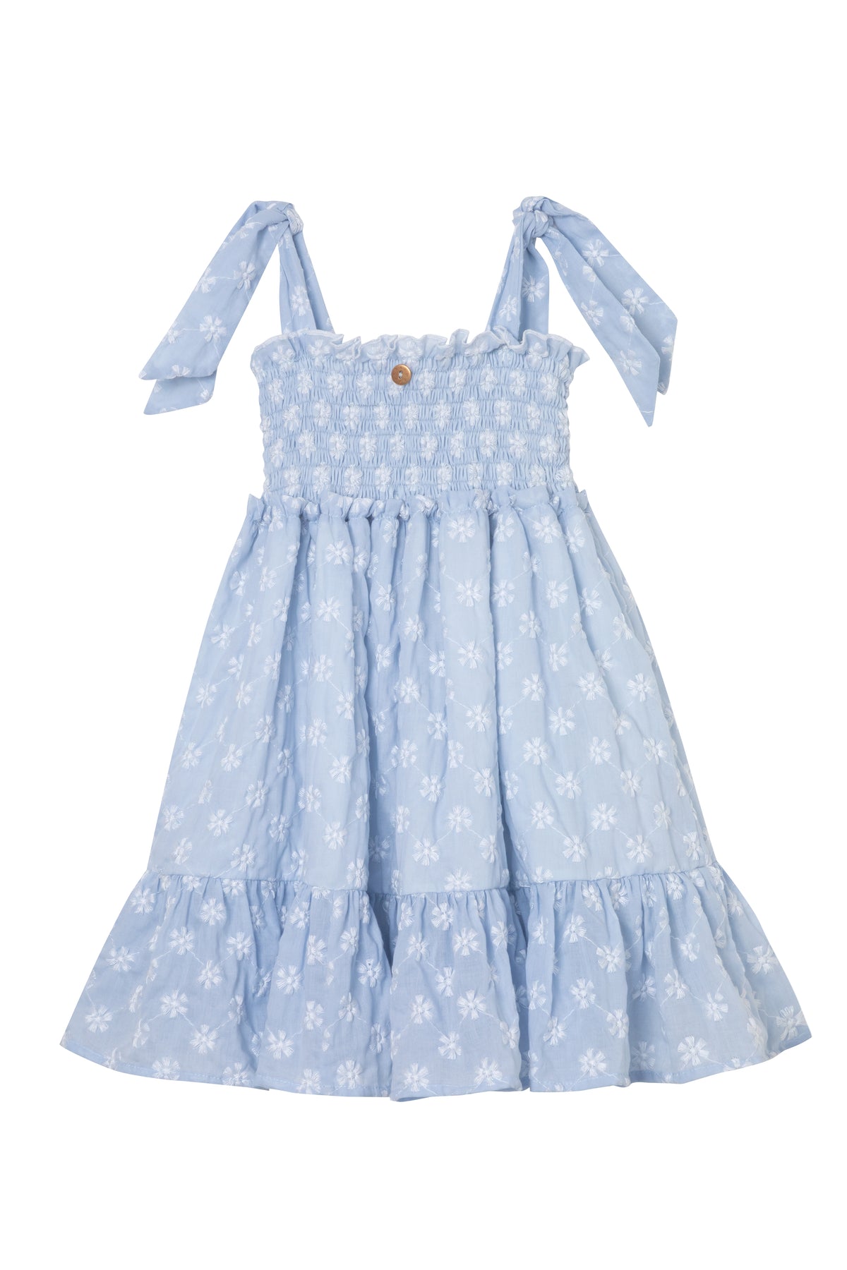 RUFFLED MINI DRESS DAISY SKY