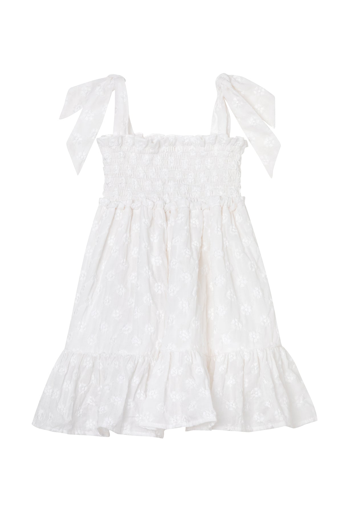 RUFFLED MINI DRESS DAISY IVORY