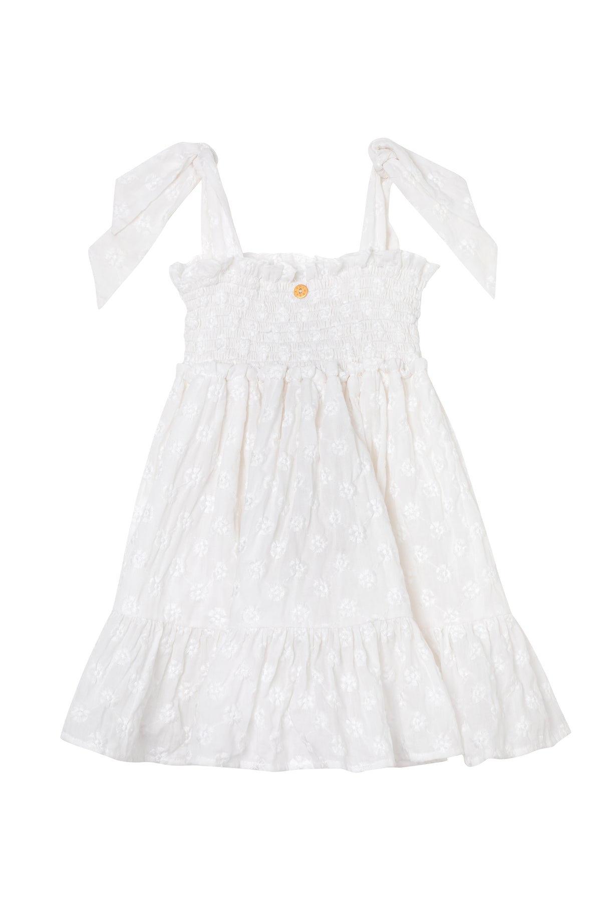 RUFFLED MINI DRESS DAISY IVORY