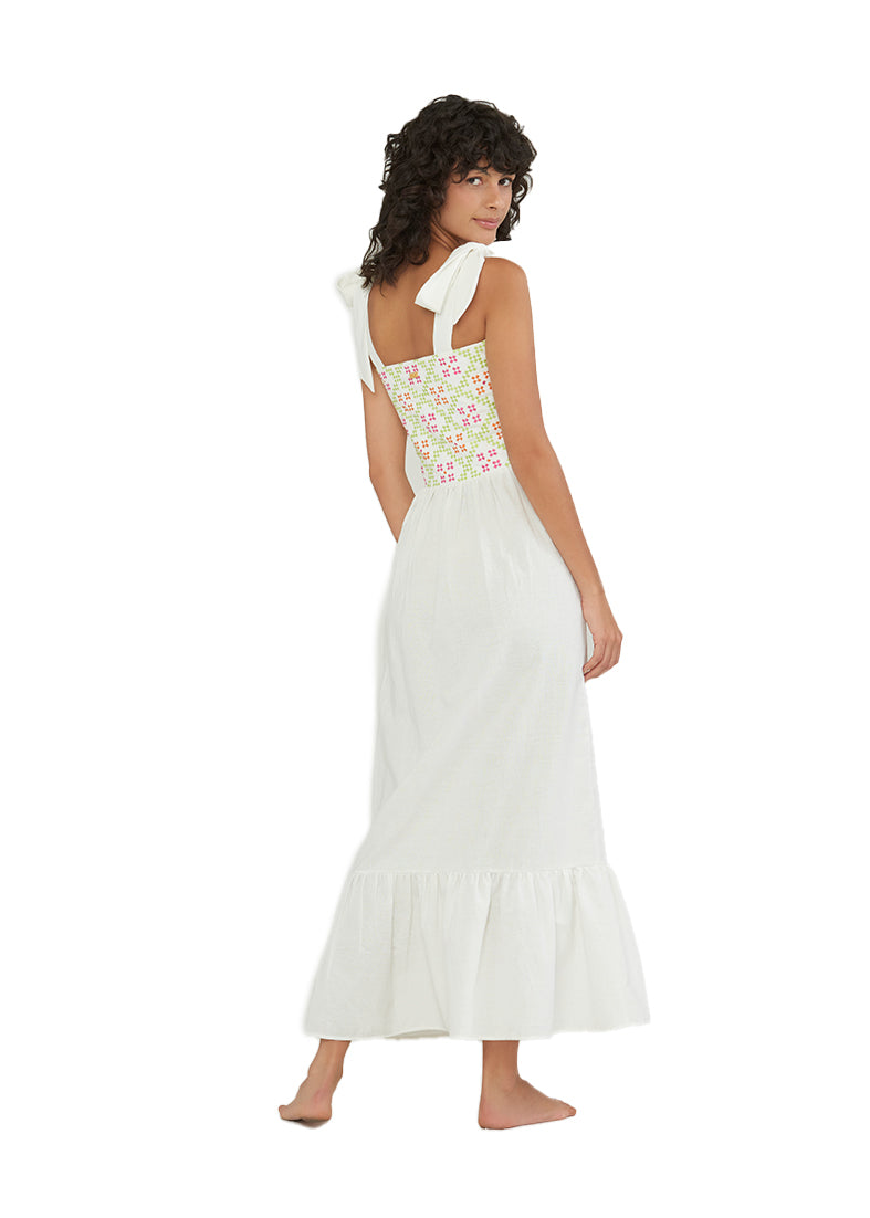Vestido Granny Embroidered Ivory