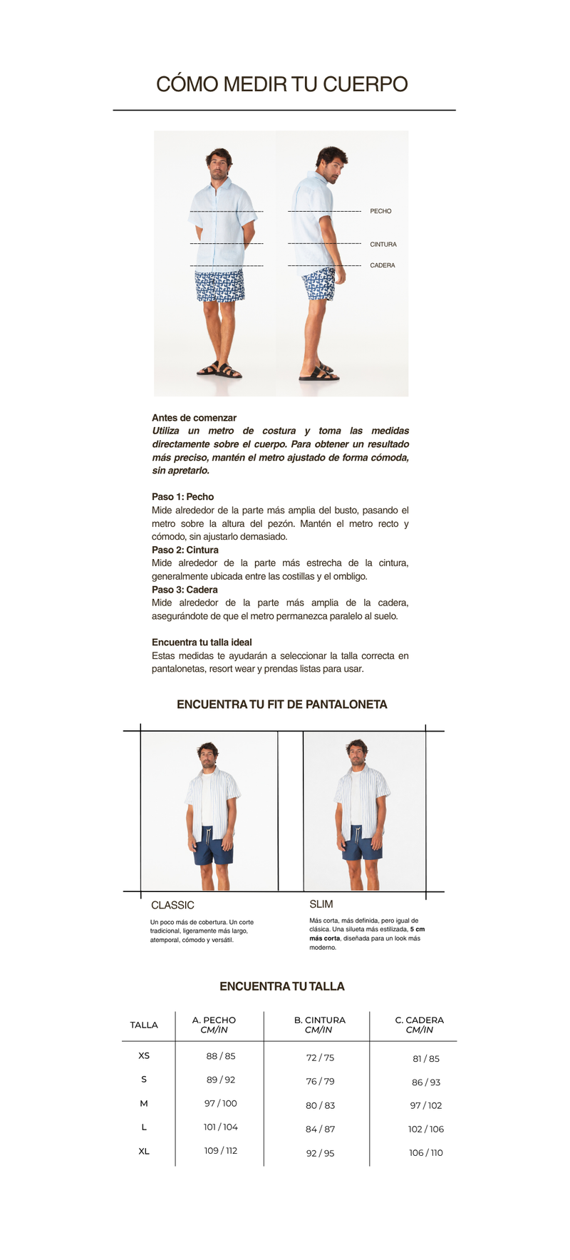 Guía de tallas