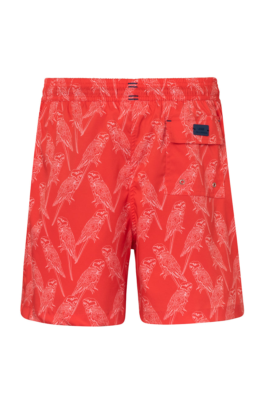 SWIM TRUNK BRUNO1 RED PRINTED