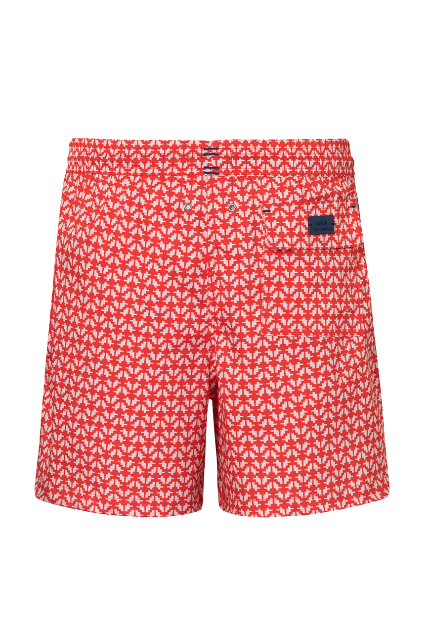 SWIM TRUNK COQUI1 RED PRINTED