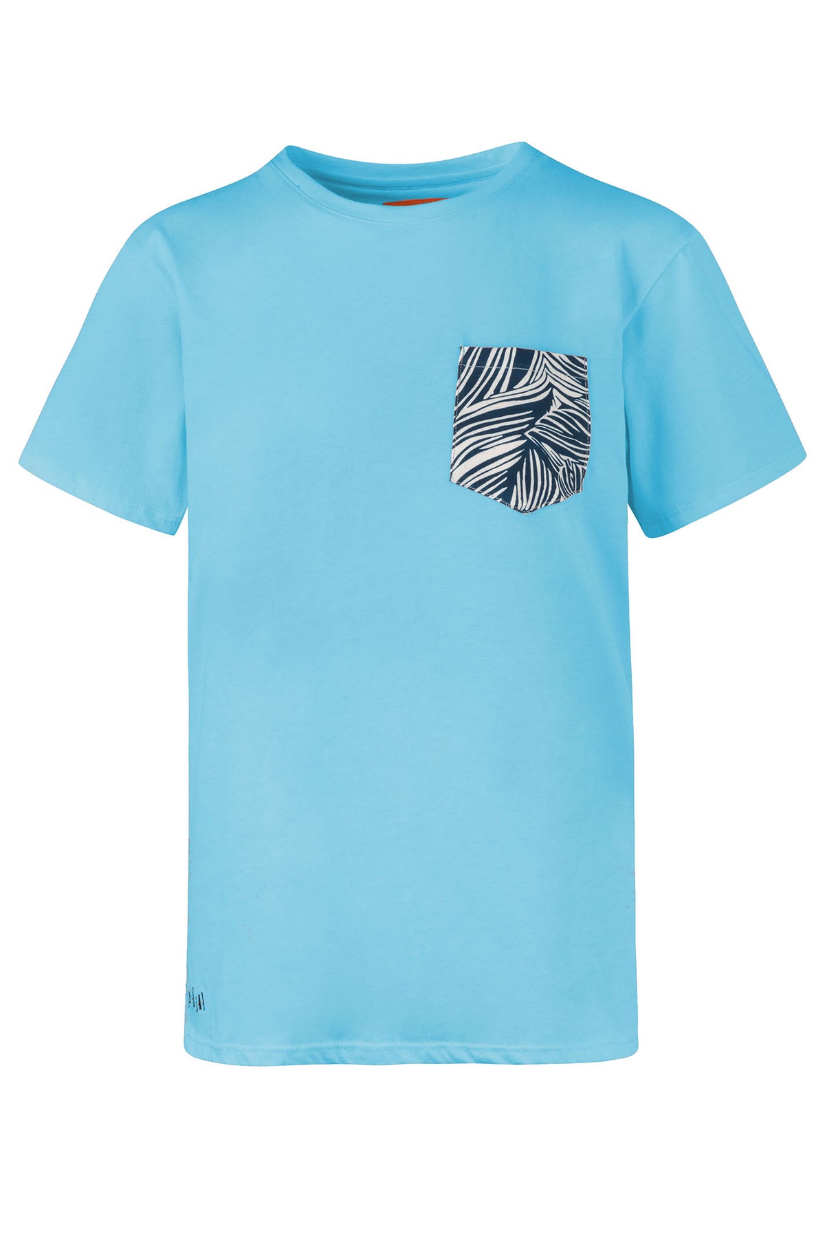 PRINTED POCKET T-SHIRT LIGHT BLUE